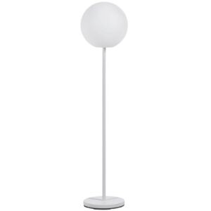 Bílá plastová stojací LED lampa Kave Home Dinesh 155 cm