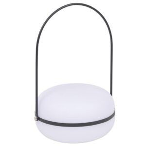 Bílo černá plastová přenosná venkovní lampa Kave Home Tea