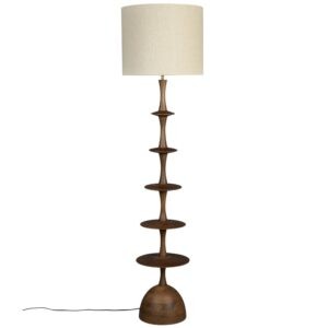 Hnědá mangová stojací lampa DUTCHBONE CATH 179 cm