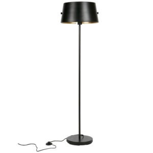 Hoorns Černá kovová stojací lampa Loma 145 cm