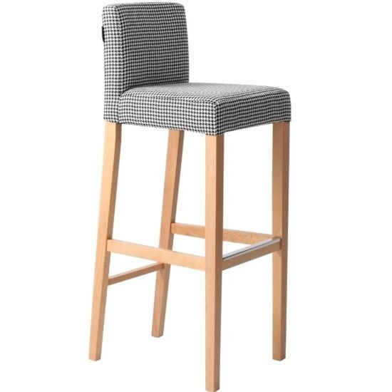 Nordic Design Černobílá látková barová židle Wilson 87 cm